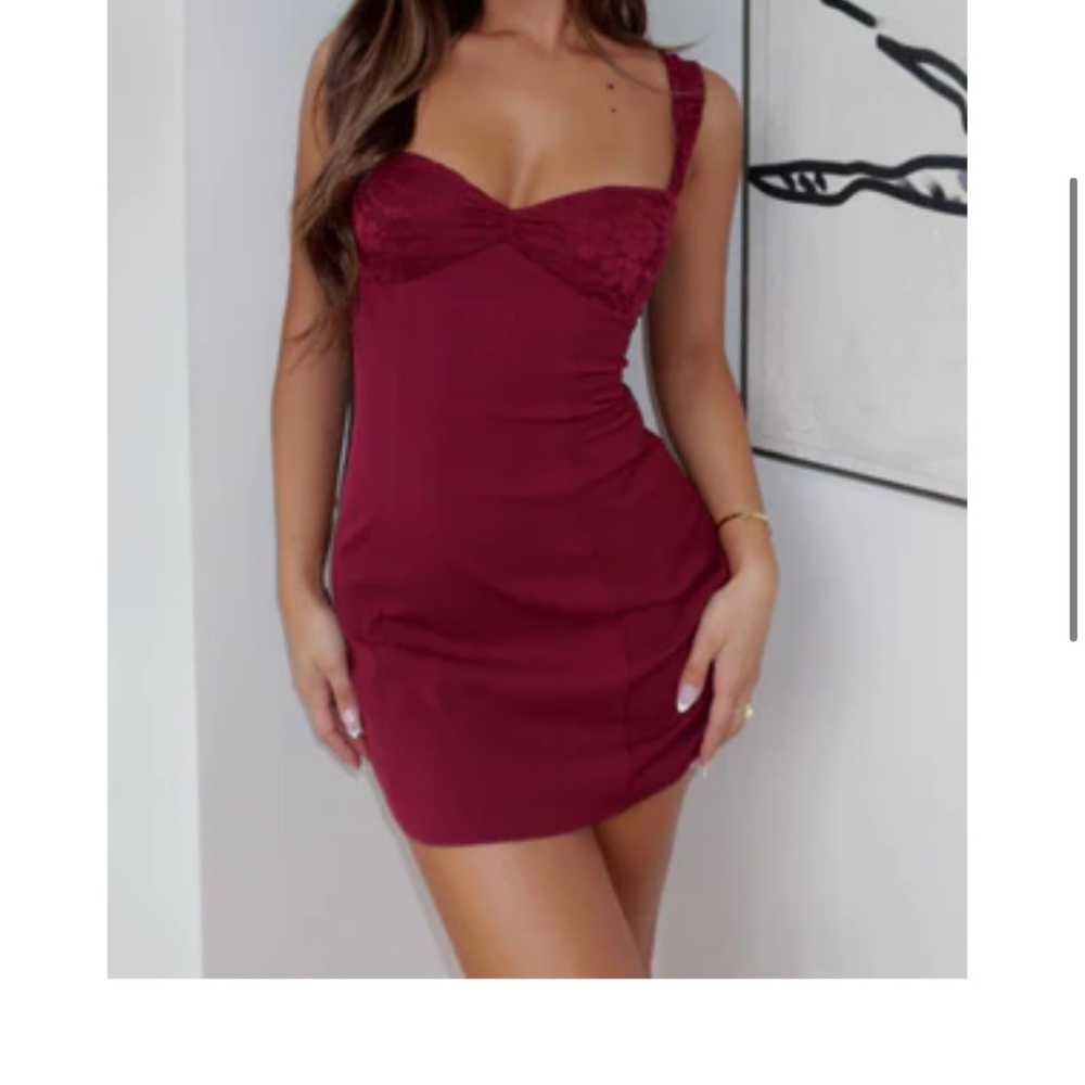 White Fox Boutique Wine Red Mini Dress